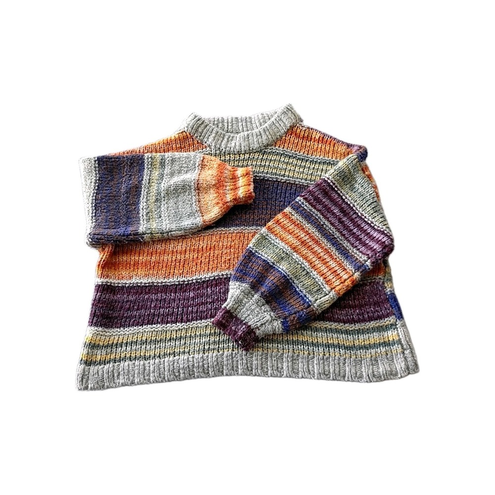 Urban Outfitters Chunky Knit Sweater Multicolor Slouchy Cozy Textured Striped L